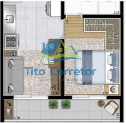 Imagem Apartamento com 1 Quarto à Venda, 27 m² em Vila Das Belezas - São Paulo