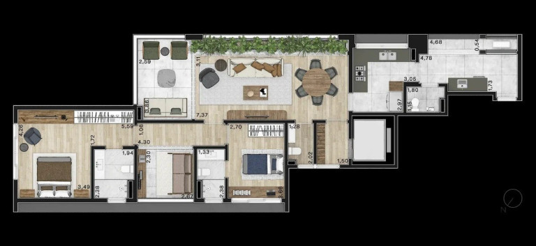 Foto do imóvel Apartamento com 2 Quartos à Venda, 137 m² em Pinheiros - São Paulo