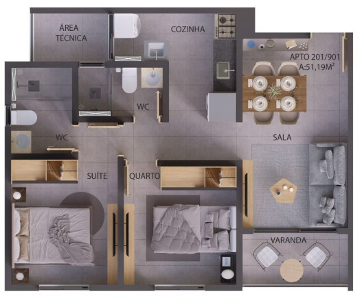 Imagem Apartamento com 2 Quartos à Venda, 52 m² em Jardim Cidade Universitária - João Pessoa