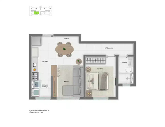 Foto do imóvel Apartamento com 1 Quarto à Venda, 38 m² em Estoril - Belo Horizonte