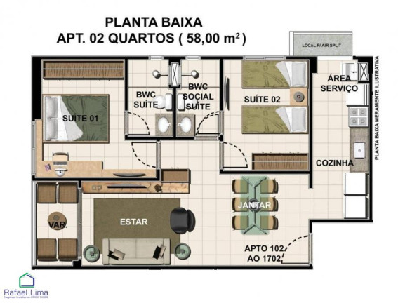 Foto do imóvel Apartamento com 2 Quartos à Venda, 58 m² em Encruzilhada - Recife