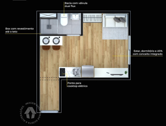 Foto do imóvel Imóvel com 1 Quarto à Venda, 20 m² em República - São Paulo