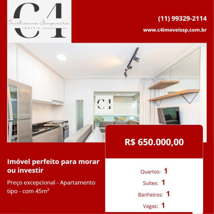 Foto do imóvel Apartamento com 1 Quarto à Venda, 45 m² em Bela Vista - São Paulo