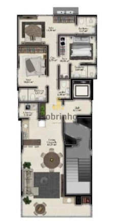 Imagem Apartamento com 3 Quartos à Venda, 108 m² em Perequê - Porto Belo