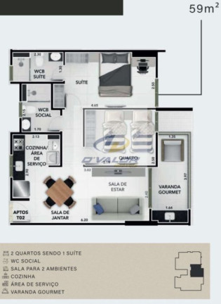 Foto do imóvel Apartamento com 3 Quartos à Venda, 80 m² em Bessa - João Pessoa