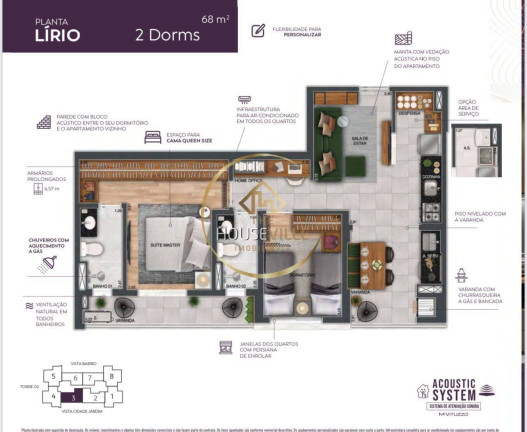 Foto do imóvel Apartamento com 2 Quartos à Venda, 68 m² em Jardim Satélite - São José Dos Campos