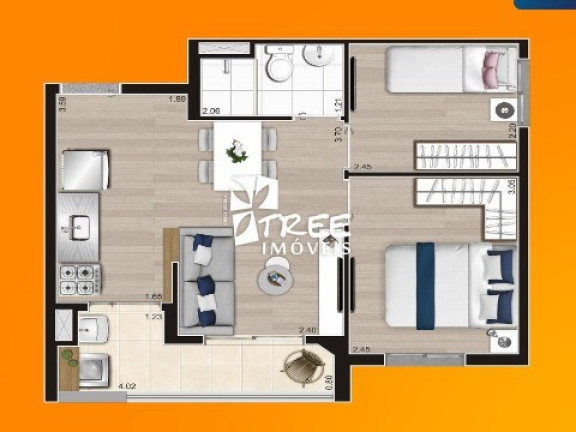 Foto do imóvel Apartamento com 2 Quartos à Venda, 43 m² em Jardim Arize - São Paulo