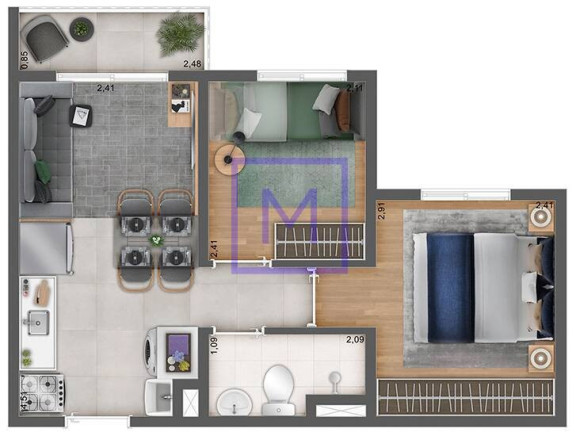 Imagem Apartamento com 2 Quartos à Venda, 32 m² em Parque São Rafael - São Paulo
