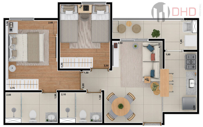 Imagem Apartamento com 2 Quartos à Venda, 55 m² em Jardim Europa - Sorocaba
