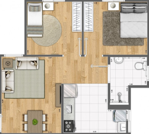 Imagem Apartamento com 2 Quartos à Venda, 42 m² em Jardim Roseira - Campinas