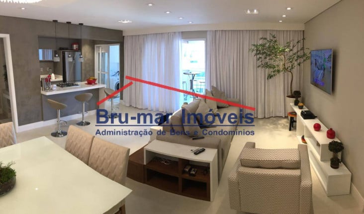 Foto do imóvel Apartamento com 3 Quartos à Venda, 100 m² em Pompéia - Santos
