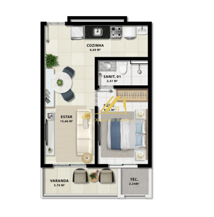 Imagem Apartamento com 1 Quarto à Venda, 43 m² em Stella Maris - Salvador