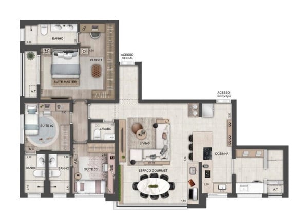 Foto do imóvel Apartamento com 3 Quartos à Venda, 122 m² em Brooklin Paulista - São Paulo