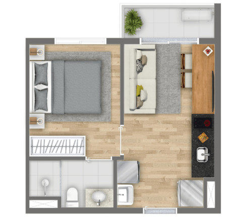 Imagem Apartamento com 2 Quartos à Venda, 39 m² em Campo Belo - São Paulo