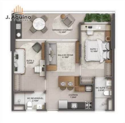 Foto do imóvel Apartamento com 1 Quarto à Venda, 40 m² em Aldeota - Fortaleza