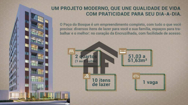 Foto do imóvel Apartamento com 2 Quartos à Venda, 51 m² em Encruzilhada - Recife