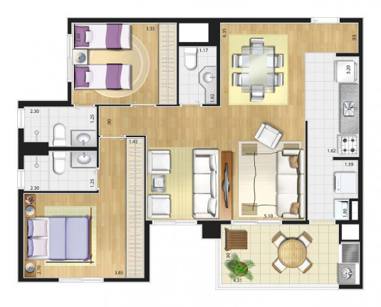 Imagem Apartamento com 2 Quartos à Venda, 64 m² em Jardim São Caetano - São Caetano Do Sul