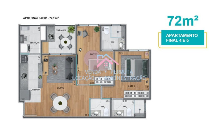 Imagem Apartamento com 2 Quartos à Venda, 72 m² em Parque Da Represa - Jundiaí