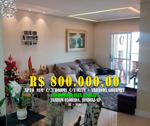 Foto do imóvel Apartamento com 3 Quartos à Venda, 81 m² em Jardim Flórida - Jundiaí
