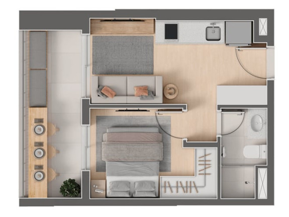Imagem Apartamento com 1 Quarto à Venda, 33 m² em Mirandópolis - São Paulo