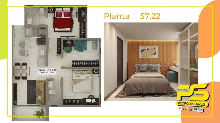 Imagem Apartamento com 2 Quartos à Venda, 42 m² em Tambiá - João Pessoa