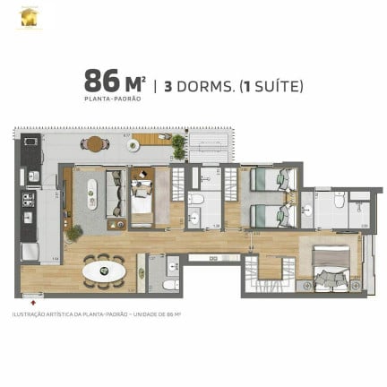Imagem Apartamento com 3 Quartos à Venda, 86 m² em Brooklin - São Paulo