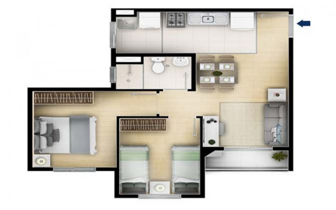 Imagem Apartamento com 2 Quartos à Venda, 43 m² em Parque Das Universidades - Campinas