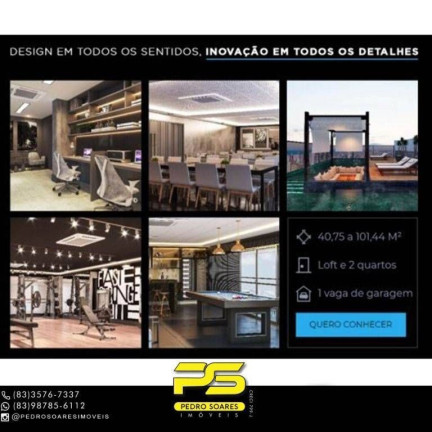 Foto do imóvel Apartamento com 1 Quarto à Venda, 40 m² em Cabo Branco - João Pessoa Foto do imóvel Apartamento com 1 Quarto à Venda, 40 m² em Cabo Branco - João Pessoa