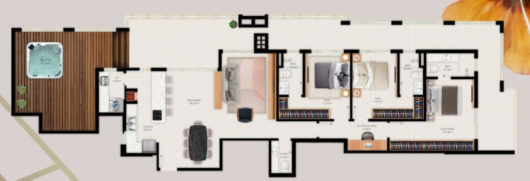 Foto do imóvel Apartamento com 3 Quartos à Venda, 212 m² em Kobrasol - São José