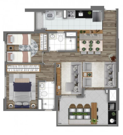 Imagem Apartamento com 2 Quartos à Venda, 56 m² em Morumbi - São Paulo
