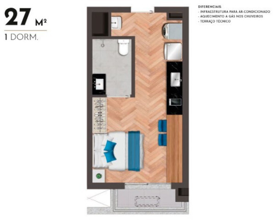Imagem Apartamento com 1 Quarto à Venda, 22 m² em Chácara Klabin - São Paulo