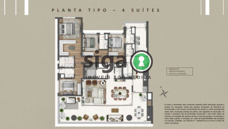Imagem Apartamento com 4 Quartos à Venda, 206 m² em Campo Belo - São Paulo