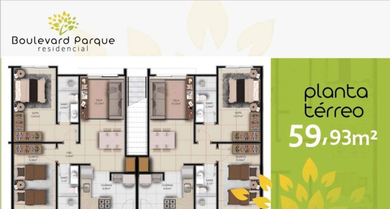Imagem Apartamento com 2 Quartos à Venda, 61 m² em Recreio Ipitanga