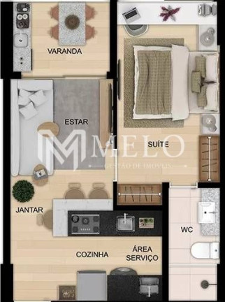 Foto do imóvel Apartamento com 1 Quarto à Venda, 36 m²