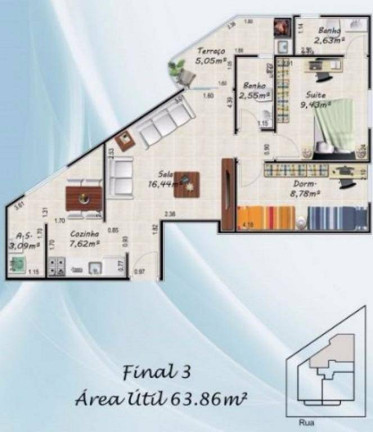Foto do imóvel Apartamento com 2 Quartos à Venda, 63 m² em Vila Assunção - Praia Grande