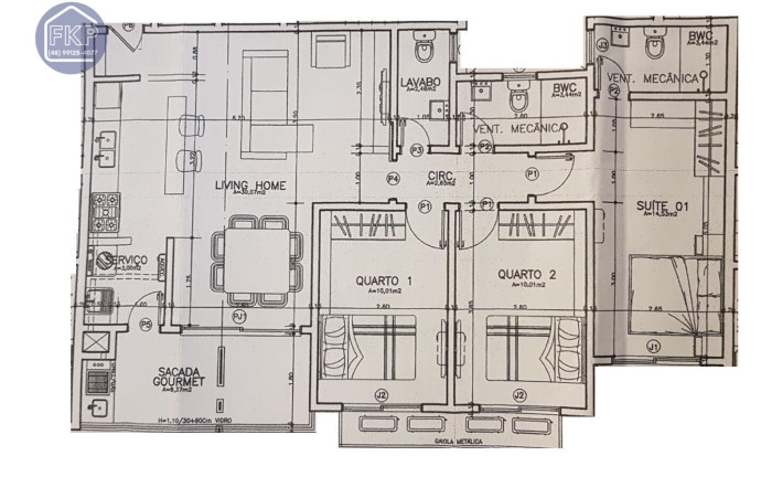 Foto do imóvel Apartamento com 3 Quartos à Venda, 95 m² em Centro - Florianópolis