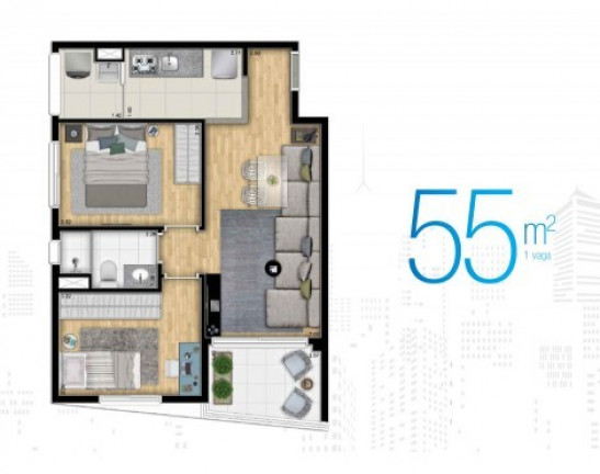 Imagem Apartamento com 2 Quartos à Venda, 55 m² em Centro - São Paulo