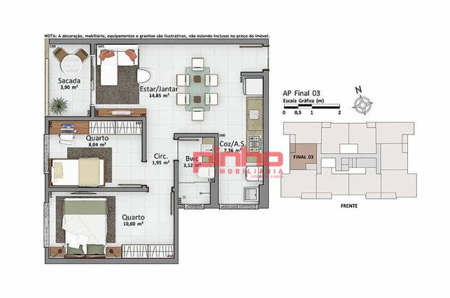 Imagem Apartamento com 2 Quartos à Venda, 67 m² em Cidade Universitária Pedra Branca - Palhoça