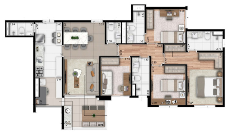 Imagem Apartamento com 3 Quartos à Venda, 88 m² em Anália Franco - São Paulo