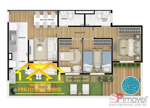 Foto do imóvel Apartamento com 3 Quartos à Venda, 82 m² em Mauá