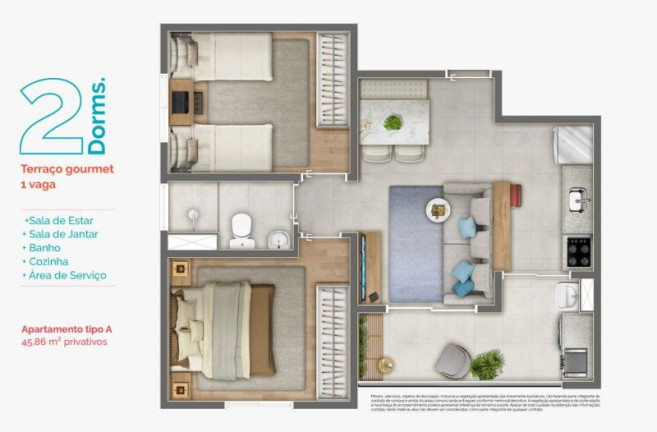 Imagem Apartamento com 2 Quartos à Venda, 40 m² em Conceição - Osasco