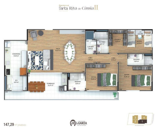 Imagem Apartamento com 3 Quartos à Venda, 147 m² em Campo Da Aviação - Praia Grande
