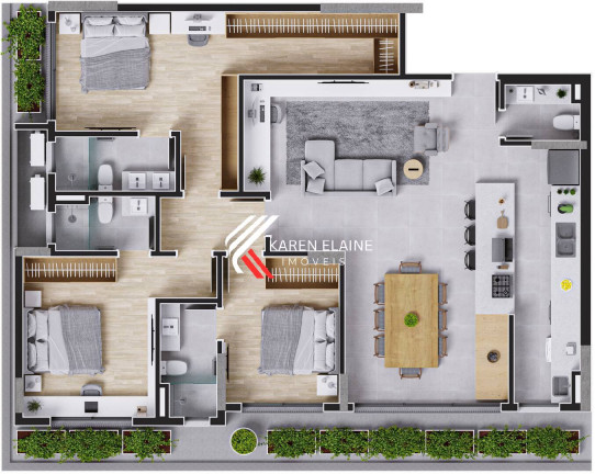 Foto do imóvel Apartamento com 3 Quartos à Venda, 129 m² em Centro - Florianópolis