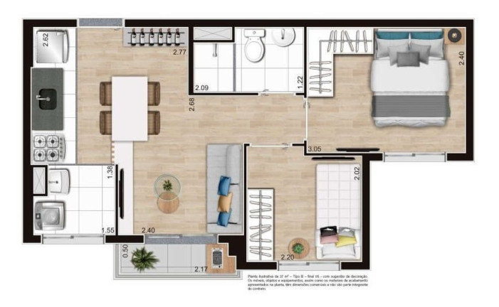 Foto do imóvel Apartamento com 2 Quartos à Venda, 39 m² em Vila Mascote - São Paulo