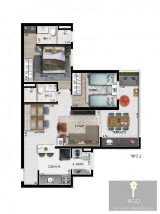 Imagem Apartamento com 2 Quartos à Venda, 67 m² em Vila Paulista - Guarulhos