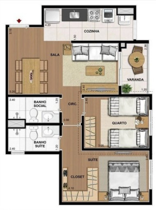 Foto do imóvel Apartamento com 2 Quartos à Venda, 55 m² em Jacarepaguá - Rio De Janeiro
