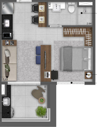 Imagem Apartamento com 1 Quarto à Venda, 40 m² em Mirandópolis - São Paulo