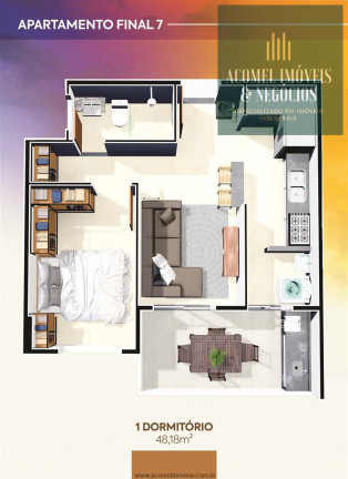 Imagem Apartamento com 1 Quarto à Venda, 48 m² em Vila Caiçara - Praia Grande