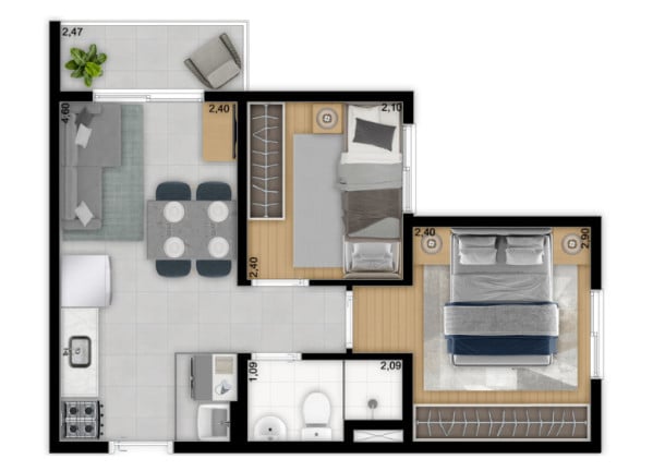 Foto do imóvel Apartamento com 2 Quartos à Venda, 32 m² em Jardim Ubirajara (zona Sul) - São Paulo