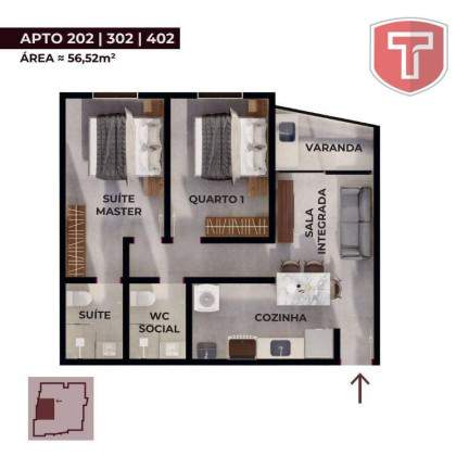 Imagem Apartamento com 3 Quartos à Venda, 72 m² em Praia Formosa - Cabedelo